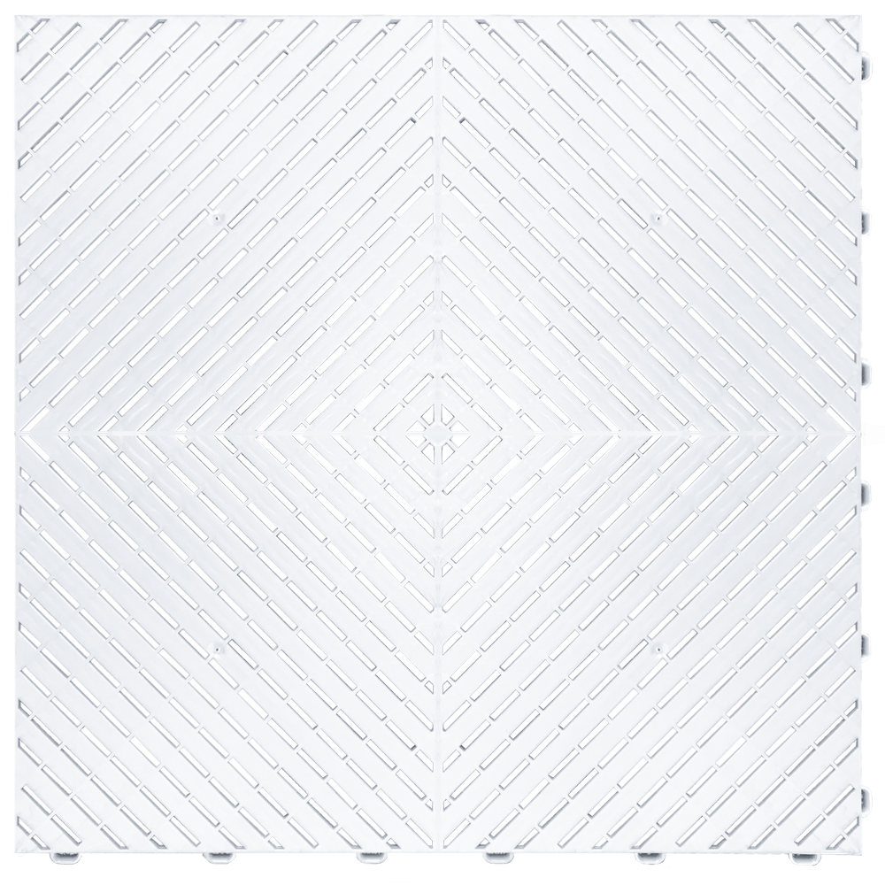 Swisstrax Arctic White Ribtrax Smooth Pro Garage Floor Tile (24-Pack)-504.110.600C-24PK-Garage Giant