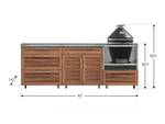 NewAge Outdoor Kitchens Stainless Steel 5-Piece Cabinet Set With Casters and 3 Drawer, Bar, Kamado, Kamado Cabinet, Countertop-72693-Garage Giant 