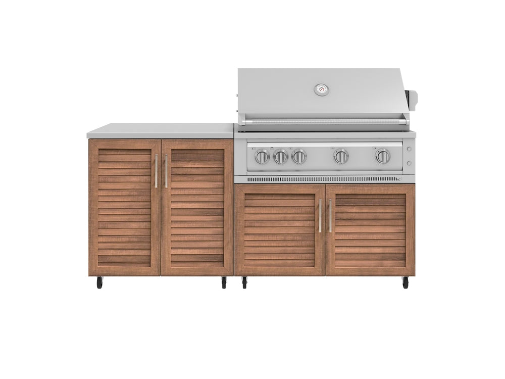 NewAge Outdoor Kitchens Stainless Steel 4-Piece Cabinet Set with Caster and 2 Door, Grill Cabinet, Platinum Grill, Countertop-72545-Garage Giant