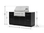 NewAge Outdoor Kitchens Outdoor Grill Island Aluminum 6-Piece Cabinet Set with 3 Drawers, Grill Cabinet, Platinum Grill and Dekton in Aeris Countertops - (Liquid Propane) 