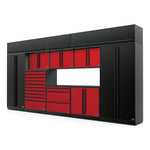 Proslat FusionPlus 16FT Set Black and Red Edition (TOOL + Overheads, Black Powder Coat)-50941K-Garage Giant 