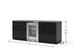 NewAge Outdoor Kitchens Aluminum 5-Piece Cabinet Set with 3-Drawer, 2-Door Cabinet, Countertops and Glass Door Fridge-73861-Garage Giant 