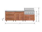 NewAge Outdoor Kitchens Stainless Steel 5-Piece Cabinet Set with Casters and 3 Drawer, Bar, Grill Cabinet, Performance Grill, Countertop-72664-Garage Giant 