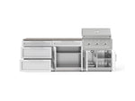NewAge Outdoor Kitchens Stainless-Steel 5-Piece Cabinet Set with 3-Drawer, Bar, Grill Cabinet, Performance Grill and Countertop-73360-Garage Giant 