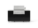 NewAge Outdoor Kitchens Outdoor Grill Island Aluminum 6-Piece Cabinet Set with Casters and 1 Door, Grill Cabinet, Platinum Grill, Countertops 