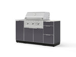 NewAge Outdoor Kitchens Outdoor Grill Island Aluminum 5-Piece Cabinet Set with Sink, 3 Drawer, Grill Cabinet, Performance Grill and Stainless Steel Countertop - (Natural Gas) | Garage Giant 