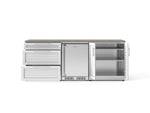 NewAge Outdoor Kitchens Stainless Steel 5-Piece Cabinet Set with 3-Drawer, 2-Door Cabinet, Countertops and Fridge-73864-Garage Giant 