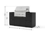 NewAge Outdoor Kitchens Outdoor Grill Island Stainless-Steel 5-Piece Cabinet Set with 3 Drawers, Grill Cabinet and Platinum Grill - (Natural Gas) 