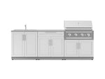 NewAge Outdoor Kitchens Stainless-Steel 5-Piece Cabinet Set with Bar, Sink, Grill Cabinet, Performance Grill, and Countertop-67498-Garage Giant 