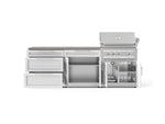 NewAge Outdoor Kitchens Stainless-Steel 5-Piece Cabinet Set with with 3-Drawer, Bar, Grill Cabinet, Platinum Grill and Countertop-73366-Garage Giant 