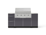 NewAge Outdoor Kitchens Outdoor Grill Island Aluminum 6-Piece Cabinet Set with 1 Door, 3 Drawer, Grill Cabinet, Performance Grill and Countertops - (Liquid Propane) 