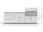 NewAge Outdoor Kitchens Stainless-Steel 5-Piece Cabinet Set with with 3-Drawer, Bar, Grill Cabinet, Platinum Grill and Countertop-67459-Garage Giant 