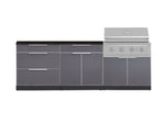 NewAge Outdoor Kitchens Aluminum 5-Piece Cabinet Set With 3 Drawer, Bar, Grill Cabinet, Performance Grill and Countertop-71160-Garage Giant 