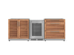 NewAge Outdoor Kitchens Stainless Steel 3-Piece Cabinet Set with 3-Drawer, 2-Door Cabinet and Fridge-67587-Garage Giant 
