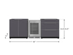 NewAge Outdoor Kitchens Aluminum 3-Piece Cabinet Set with 3-Drawer, 2-Door Cabinet and Fridge-67579-Garage Giant 