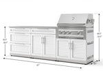 NewAge Outdoor Kitchens Stainless-Steel 5-Piece Cabinet Set with with 3-Drawer, Bar, Grill Cabinet, Platinum Grill and Countertop-67455-Garage Giant 