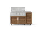NewAge Outdoor Kitchens Outdoor Grill Island Stainless-Steel Louvered Doors 4-Piece Cabinet Set with Casters and 1 Door, Grill Cabinet, Performance Grill, Countertop-74832-Garage Giant 