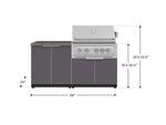 NewAge Outdoor Kitchens Aluminum 4-Piece Cabinet Set with 2 Door, Grill Cabinet, Platinum Grill and Countertop-71797-Garage Giant 