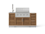 NewAge Outdoor Kitchens Outdoor Grill Island Stainless-Steel Louvered Doors 5-Piece Cabinet Set with Sink, 3 Drawer, Grill Cabinet, Performance Grill and Stainless Steel Countertop - (Liquid Propane) 