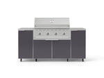 NewAge Outdoor Kitchens Outdoor Grill Island Aluminum 6-Piece Cabinet Set with Casters and 1 Door, Grill Cabinet, Performance Grill, Countertops-74892-Garage Giant 