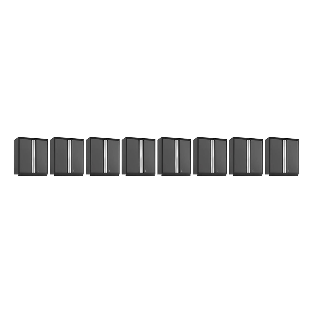 NewAge Garage Cabinets 8 x PRO Series Grey Tall Wall Cabinets-52015-8-Garage Giant