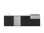 NewAge Outdoor Kitchens Stainless Steel 6-Piece Cabinet Set with Sink, Bar, Grill Cabinet, Platinum Griddle, Countertop and Stainless Steel Door Fridge-75136-Garage Giant 