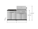 NewAge Outdoor Kitchens Stainless-Steel 4-Piece Cabinet Set with Bar, Grill Cabinet, Platinum Grill, and Countertop-71701-Garage Giant 