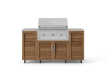 NewAge Outdoor Kitchens Outdoor Grill Island Stainless-Steel Louvered Doors 6-Piece Cabinet Set with Casters and 1 Door, Grill Cabinet, Performance Grill, Countertops 