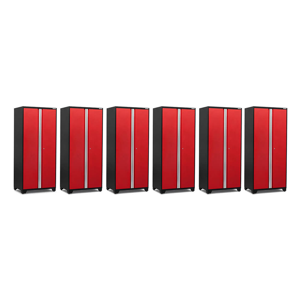 NewAge Garage Cabinets 6 x PRO Series Red Multi-Use Lockers-52205-6-Garage Giant