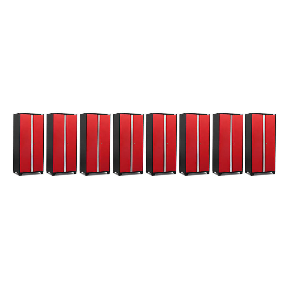 NewAge Garage Cabinets 8 x PRO Series Red Multi-Use Lockers-52205-8-Garage Giant