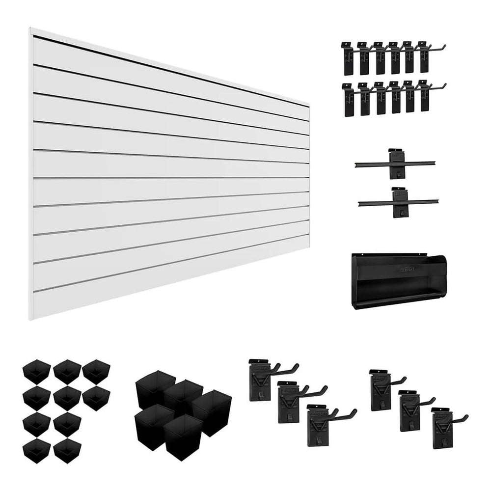 Proslat Stealth Handyman Bundle - White PVC Slatwall 52205K | Garage Giant