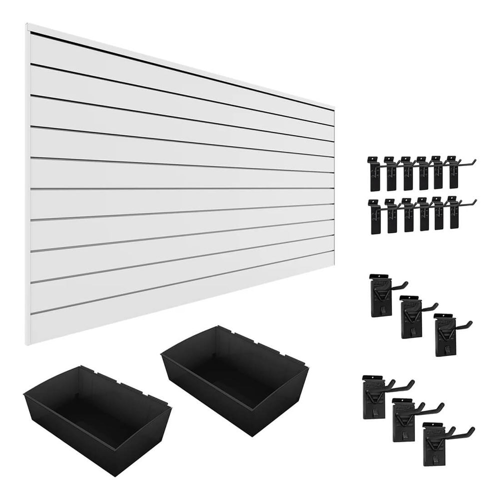 Proslat Stealth Gardener Bundle - White PVC Slatwall 52206K | Garage Giant