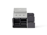 NewAge Outdoor Kitchens Outdoor Grill Island Aluminum 4-Piece Cabinet Set with 3-Drawer, Grill Cabinet, Performance Grill and Countertop - (Natural Gas) 