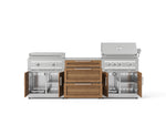 NewAge Outdoor Kitchens Stainless Steel Louvered Doors 6-Piece Cabinet Set with 3 Drawer, Grill Cabinet, Platinum Griddle, Grill and Countertop-75173-Garage Giant 