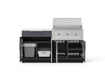NewAge Outdoor Kitchens Aluminum 4-Piece Cabinet Set with Bar, Grill Cabinet, Performance Grill and Countertop - (Natural Gas) 