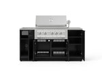 NewAge Outdoor Kitchens Outdoor Grill Island Aluminum 5-Piece Cabinet Set with Sink, 1 Door, Grill Cabinet, Platinum Grill and Stainless Steel Countertop 