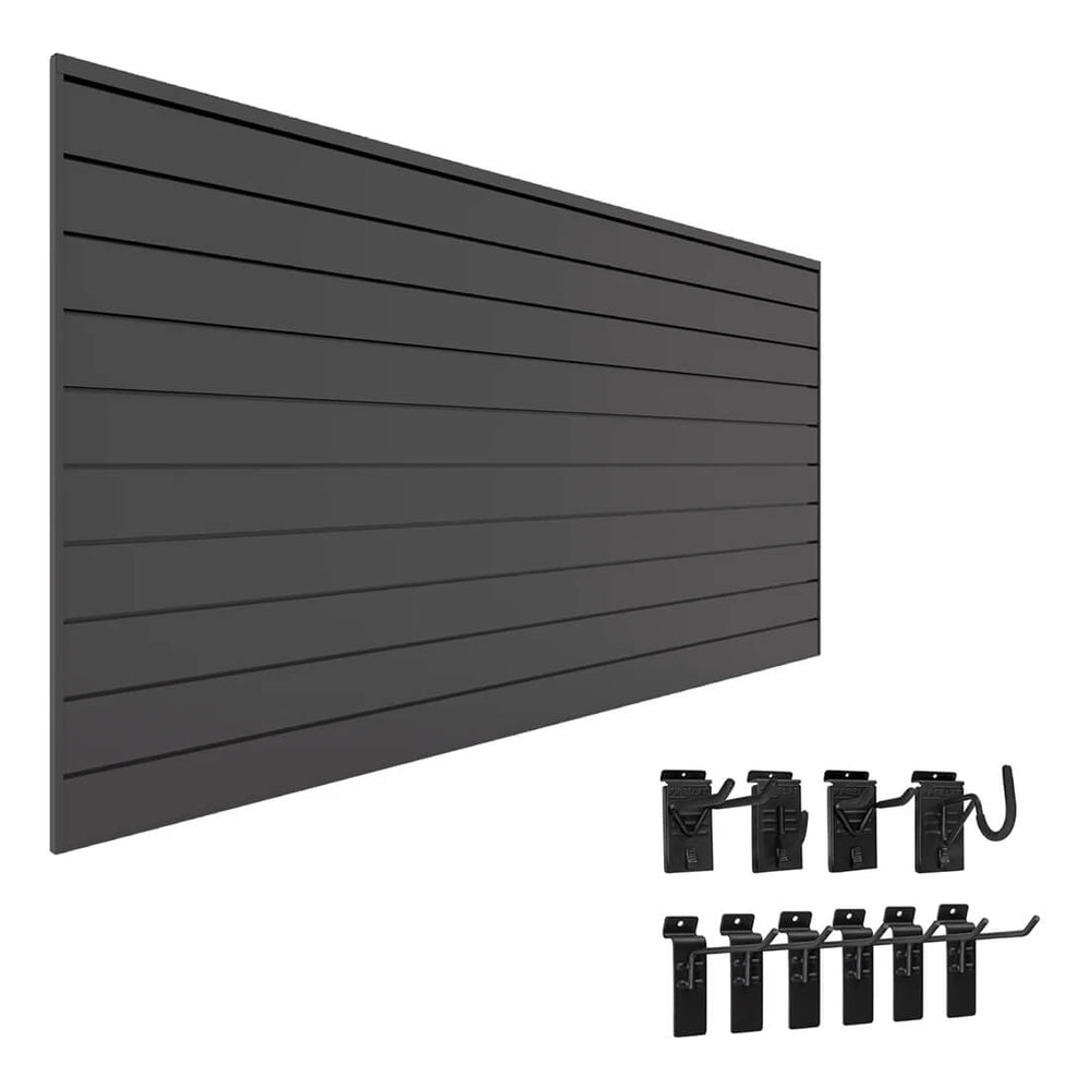 Proslat Stealth Mini Hook Kit Bundle - Charcoal PVC Slatwall 52501K | Garage Giant