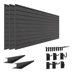 Proslat Stealth Standard Bundle - Charcoal PVC Slatwall 52504K | Garage Giant 