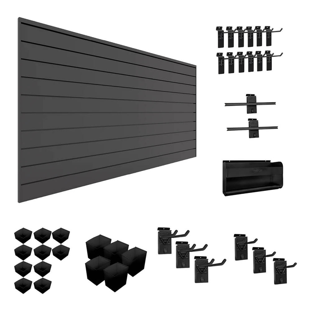 Proslat Stealth Handyman Bundle - Charcoal PVC Slatwall 52505K | Garage Giant