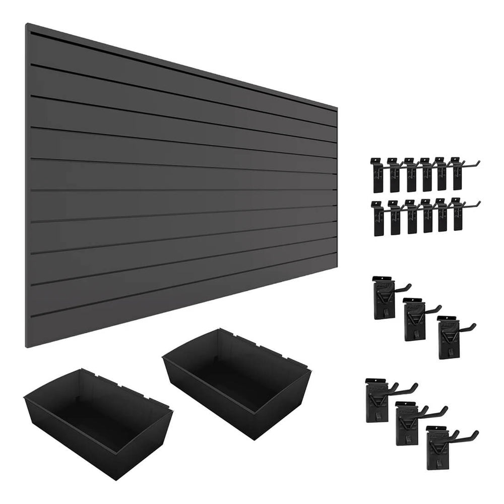 Proslat Stealth Gardener Bundle - Charcoal PVC Slatwall 52506K | Garage Giant