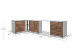 NewAge Outdoor Kitchens Stainless Steel 4-Piece Cabinet Set with 3-Drawer, 2-Door, Corner Shelf and 2-Door Drawer Cabinet-66681-Garage Giant 