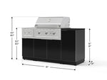 NewAge Outdoor Kitchens Outdoor Grill Island Aluminum 6-Piece Cabinet Set with 1-Door, Grill Cabinet, Performance Grill, Side Burner and Countertop - (Natural Gas) 