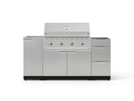 NewAge Outdoor Kitchens Outdoor Grill Island Stainless-Steel 5-Piece Cabinet Set with Sink, 3 Drawer, Grill Cabinet, Performance Grill and Stainless Steel Countertop - (Liquid Propane) 