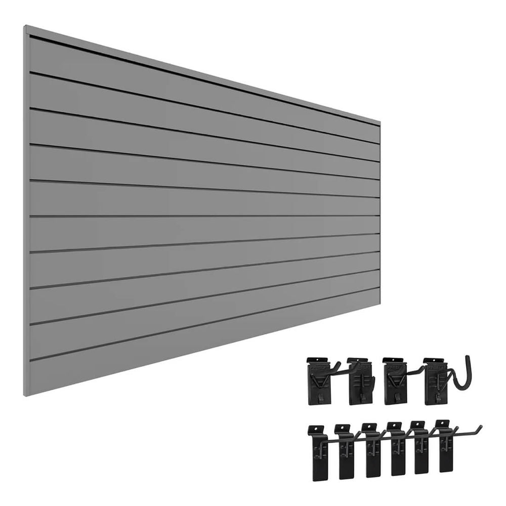 Proslat Stealth Mini Hook Kit Bundle - Light Grey PVC Slatwall 52701K | Garage Giant