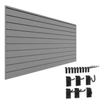 Proslat Stealth Basic Bundle - Light Grey PVC Slatwall 52702K | Garage Giant 