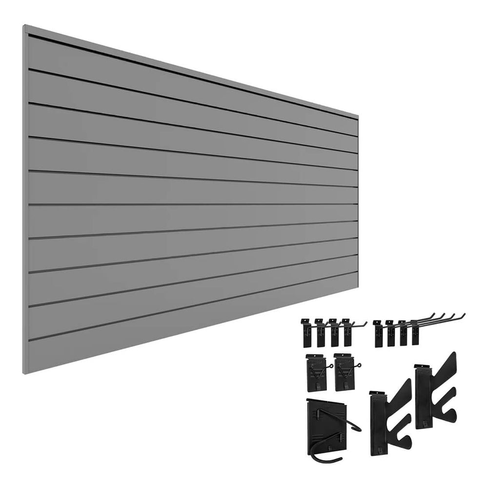 Proslat Stealth Sports Bundle - Light Grey PVC Slatwall 52703K | Garage Giant