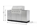NewAge Outdoor Kitchens Outdoor Grill Island Stainless-Steel 5-Piece Cabinet Set with 1 Door, 3 Drawer, Grill Cabinet and Performance Grill - (Natural Gas) 