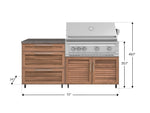NewAge Outdoor Kitchens Stainless Steel 4-Piece Cabinet set with Casters and 3 Drawer, Grill Cabinet, Platinum Grill, Countertop-72194-Garage Giant 