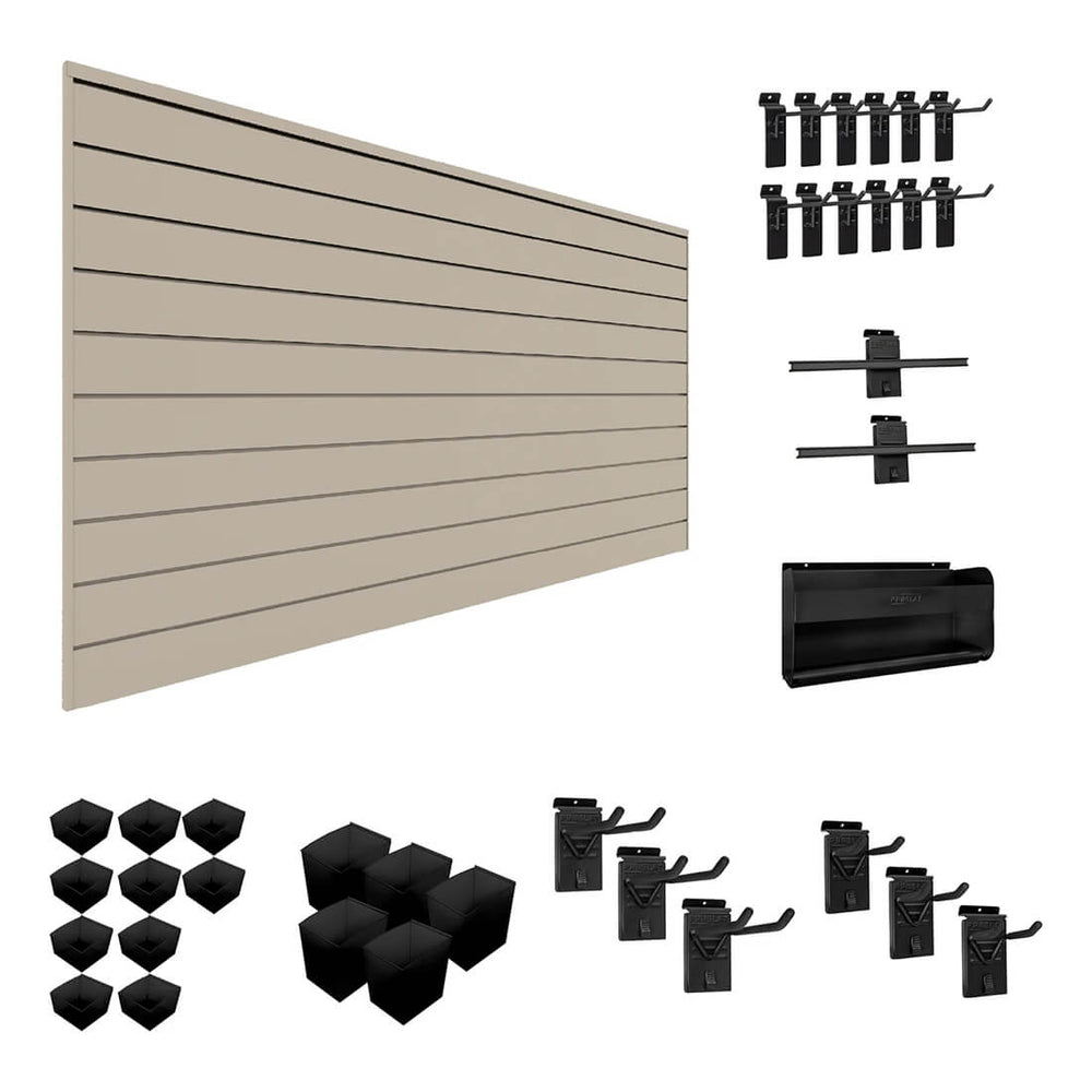 Proslat Stealth Handyman Bundle - Sandstone PVC Slatwall 52905K | Garage Giant
