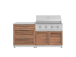 NewAge Outdoor Kitchens Stainless Steel 4-Piece Cabinet Set with 3 Drawer, Grill Cabinet, Performance Grill and Countertop-67383-Garage Giant 